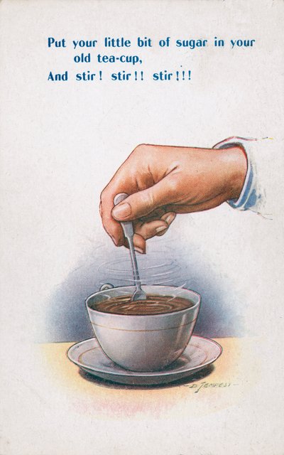 Zucker in einer Teetasse rühren von Douglas Tempest