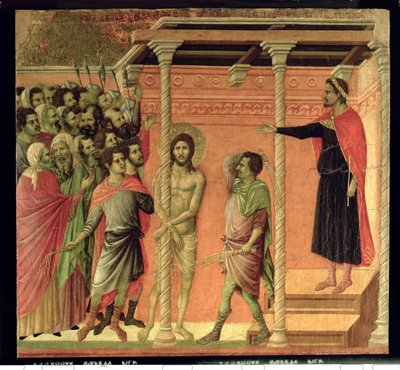 Die Geißelung, aus dem Maesta-Altarbild, ca. 1308-11 von Duccio di Buoninsegna
