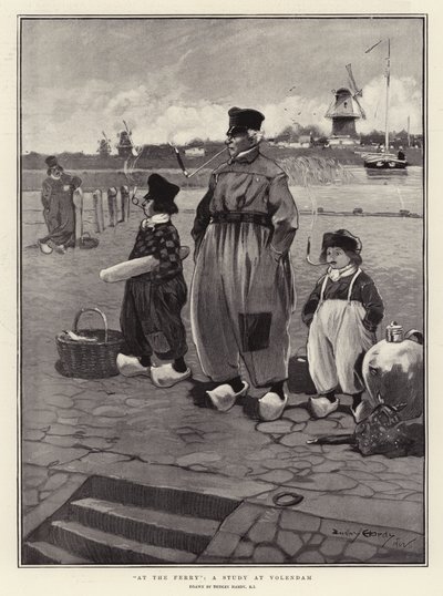 Am Fähranleger, eine Studie in Volendam von Dudley Hardy