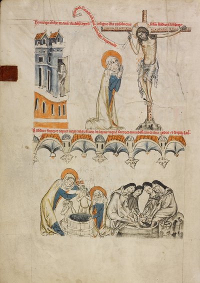 Christus segnet die heilige Hedwig; Heilige Hedwig wäscht ihrem Enkel das Gesicht von Duke Ludwig I of Liegnitz