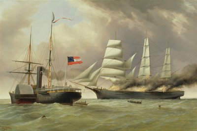 C.S.S. Nashville erobert und verbrennt das englische Handelsschiff 