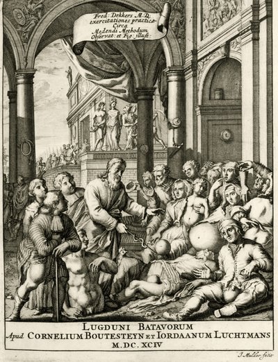 Titelseite von Exercitationes Practicae circa Medendi Methodum von Frederik Dekkers, 1694 von Dutch School