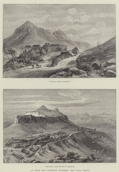Ein indisches Hügel-Sanatorium, Purandhar, in der Nähe von Poona, Bombay von E. Jennings