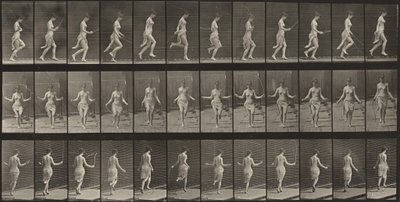 Tafel Nummer 174. Laufen und Springen mit dem Springseil von Eadweard Muybridge