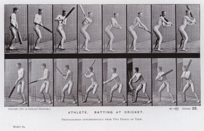 Die menschliche Figur in Bewegung: Athlet, Schlagend beim Cricket von Eadweard Muybridge