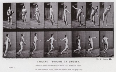 Die menschliche Figur in Bewegung: Athlet, Cricket spielend von Eadweard Muybridge
