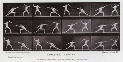 Die menschliche Figur in Bewegung: Athleten, Fechten von Eadweard Muybridge