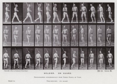 Die menschliche Figur in Bewegung: Soldat, auf Wache von Eadweard Muybridge