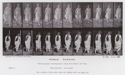 Die menschliche Figur in Bewegung: Frau, läuft von Eadweard Muybridge