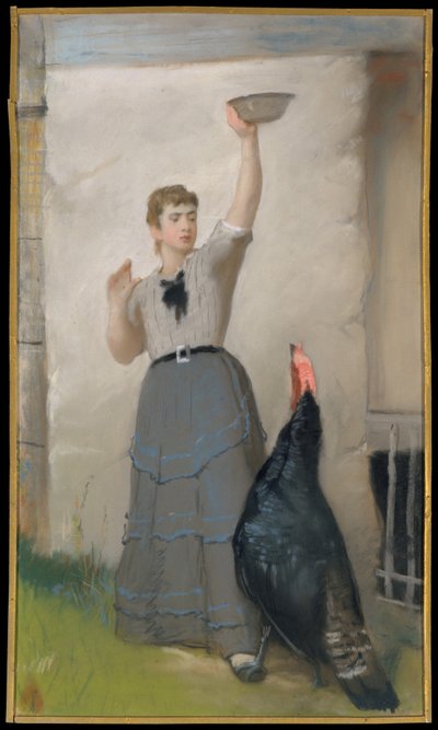 Den Truthahn füttern, ca. 1872-80 von Eastman Johnson