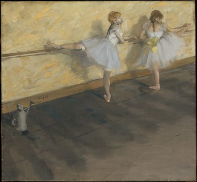 Tänzer beim Üben an der Stange von Edgar Degas