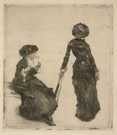 Die Malerin Mary Cassatt im Louvre (Antikensammlung) von Edgar Degas