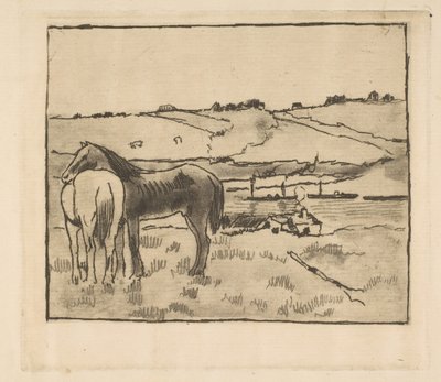 Pferde auf der Wiese, 1891-92 von Edgar Degas