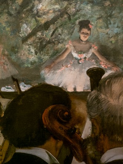 Les Musiciens (Detail). 1872-1873, wieder aufgenommen um 1874-1876. Öl auf Leinwand. von Edgar Degas