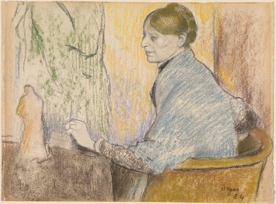 Madame Henri Rouart im Sessel vor einem Tischchen mit Tanagra-Statuette von Edgar Degas