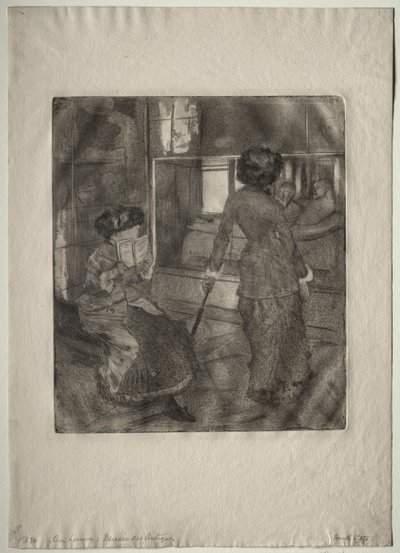 Mary Cassatt im Louvre: Die etruskische Galerie, 1879-1880 von Edgar Degas