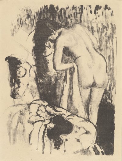 Nackte Frau stehend, sich trocknend von Edgar Degas