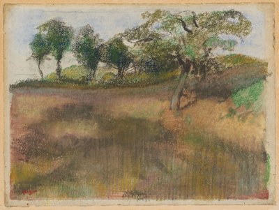 Gepflügtes Feld, von Bäumen gesäumt von Edgar Degas