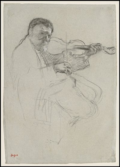 Der Geiger, Studie für "Die Probe", ca. 1879 von Edgar Degas