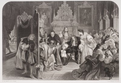 Jakob II. (1633-1701) erhält Nachricht von der Landung des Prinzen von Oranien, graviert von F.A. Heath von Edgar Melville Ward