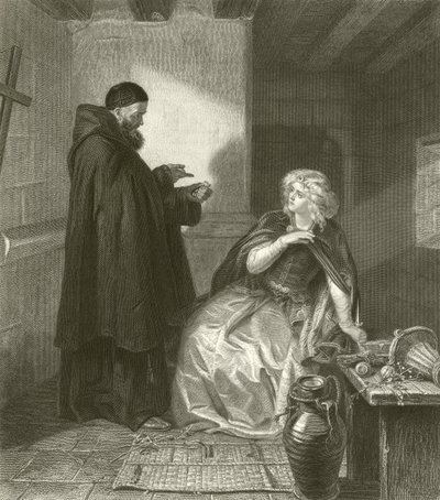 Julia in der Zelle von Bruder Lawrence (Gravur) von Edgar Melville Ward