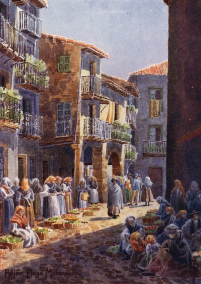 Nordspanien: Bejar, eine Ecke auf dem Marktplatz von Edgar T. A. Wigram