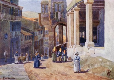 Nordspanien: Betanzos, Eine Arkadengasse von Edgar T. A. Wigram