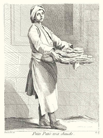 Gebäckverkäufer (Gravur) von Edmé (after) Bouchardon