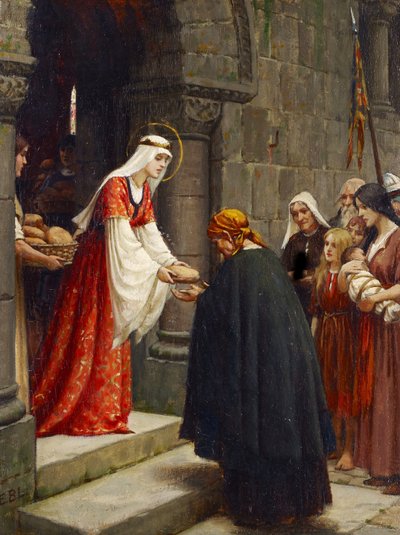 Die Wohltätigkeit der Heiligen Elisabeth von Ungarn, um 1895 von Edmund Blair Leighton
