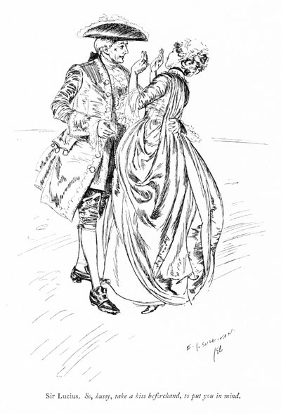 Illustration für Sheridans The Rivals (Gravur) von Edmund Joseph (after) Sullivan