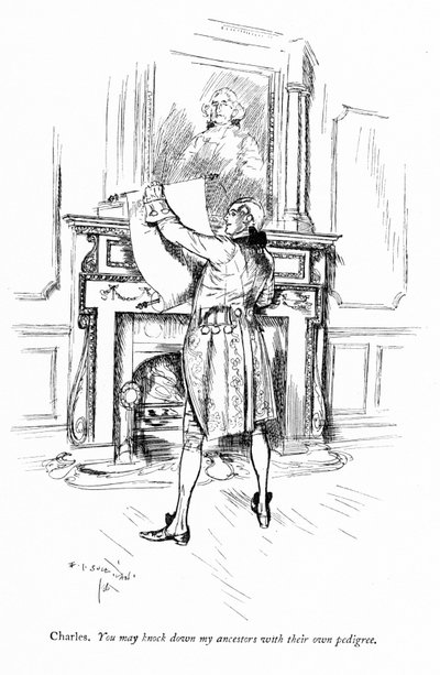 Illustration für Sheridans Die Schule der Übeltäter von Edmund Joseph (after) Sullivan