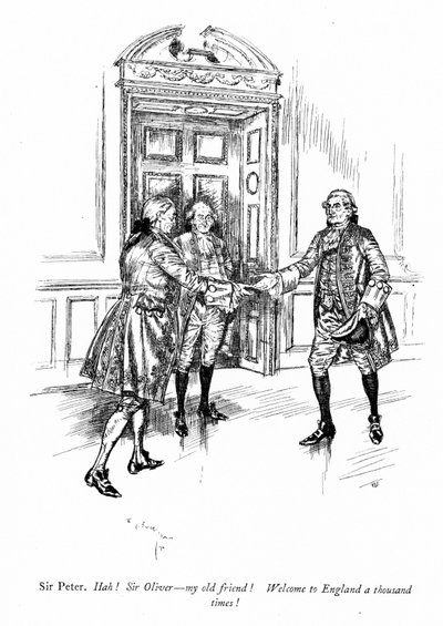 Illustration für Sheridans Die Schule der Skandale (Gravur) von Edmund Joseph (after) Sullivan