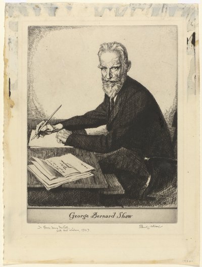 Porträt von George Bernard Shaw von Edmund Joseph Sullivan (signed by artist)