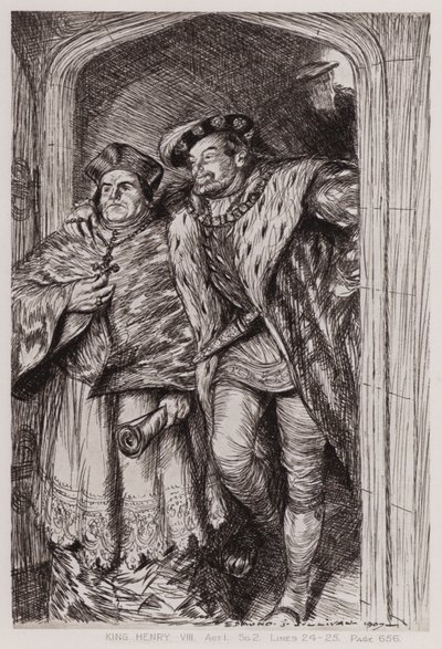 Die berühmte Geschichte des Lebens von König Heinrich VIII., Akt I, Szene 2 von Edmund Joseph Sullivan
