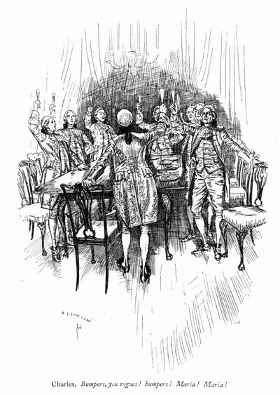 Illustration für Sheridans Die Schule der Frauen von Edmund Joseph after Sullivan