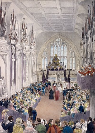Napoleon III. und Kaiserin Eugenie in der Guildhall, London, 1855 von Edmund Morin