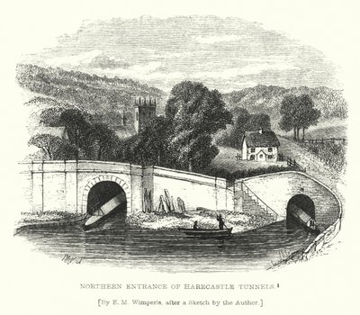 Nördlicher Eingang der Harecastle-Tunnel (Stich) von Edmund Morison (after) Wimperis