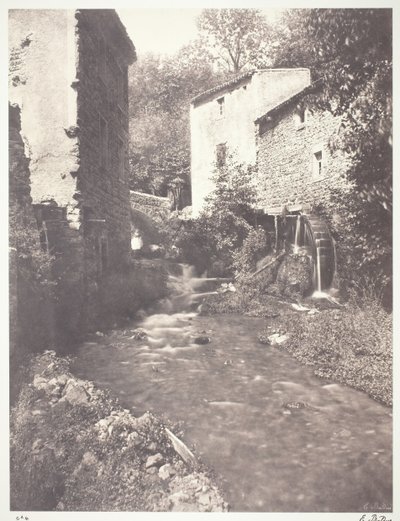 Wassermühlen in Auvergne, 1852, gedruckt 1978 von Édouard Baldus