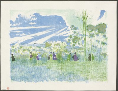 Über die Felder, Platte drei aus Landschaften und Innenräume von Édouard Jean Vuillard