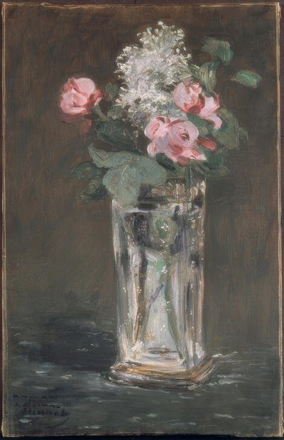 Blumen in einer Kristallvase von Édouard Manet