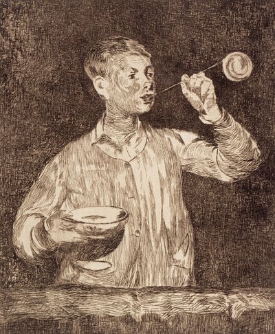 Seifenblasen pustender Junge von Édouard Manet