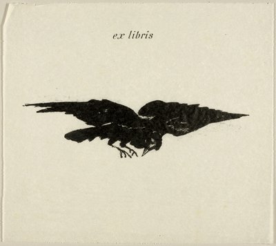 Fliegender Rabe: Ex Libris, aus Der Rabe (Le Corbeau) von Édouard Manet