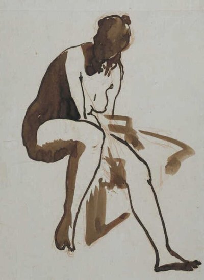 Sitzender Badender, ca. 1858 - 1860 von Édouard Manet