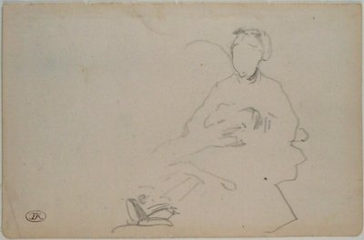 Manet - Skizze einer sitzenden Frau (Blatt aus einem Skizzenbuch), ca. 1864-1868 von Édouard Manet