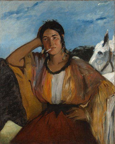 Frau mit einer Zigarette von Édouard Manet