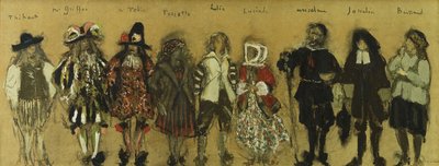 Studie für Kostüme für neun Schauspieler in "La Coupe Enchantee" von Jean de la Fontaine von Edouard Vuillard