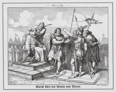 Alarich I. entthront den römischen Kaiser Attalus, 410 von Eduard Bendemann