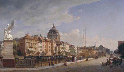 Rückansicht der Häuser an der Schloßfreiheit von Eduard Gaertner
