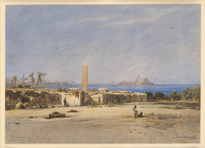 Der Obelisk von Kleopatra im Hafen von Alexandria von Eduard Hildebrandt