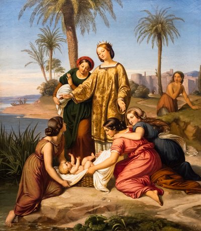 Die Entdeckung des Moses, ca. 1845 von Eduard Ihlee